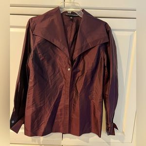 Linda Allard, EllenTracy wine, silk blouse